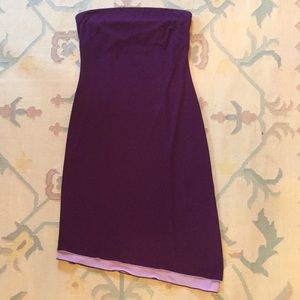 Cute asymmetrical purple strapless Express dress